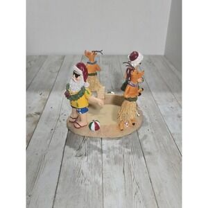 Yankee Candle Beach Christmas Santa Reindeer Hula Tiki Mrs Claus Candle Holder